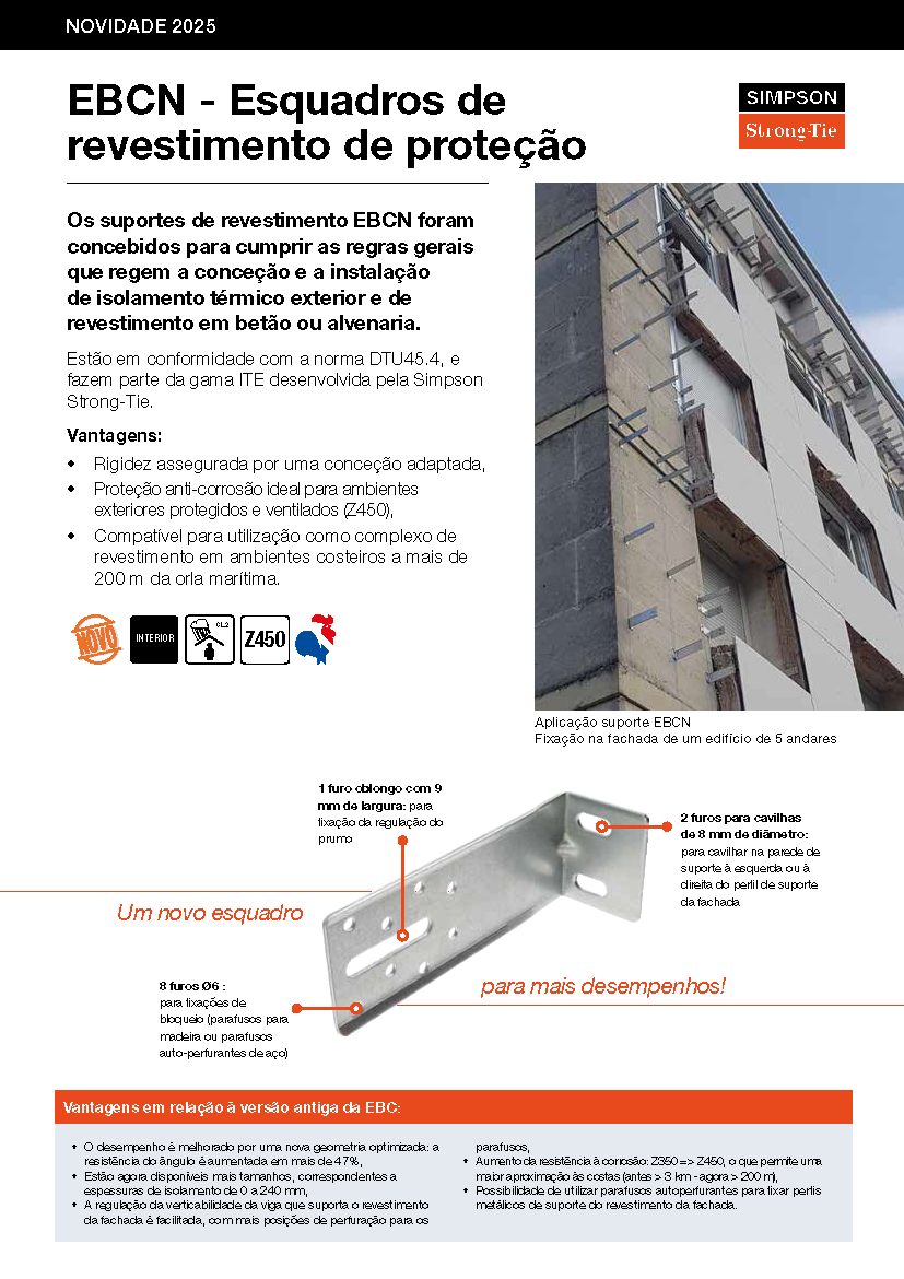 EBCN Esquadros de revestimento de proteção