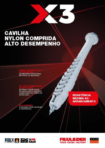 X3 Cavilha nylon comprida alto desempenho